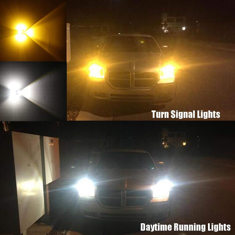 iBrightstar Extremely Bright 3030 Chipsets 3157 4157 3155 3457 Switchback LED Bulbs with Projector Replacement for Daytime Running Lights/DRL and Turn Signal Lights, White/Amber - Image 5